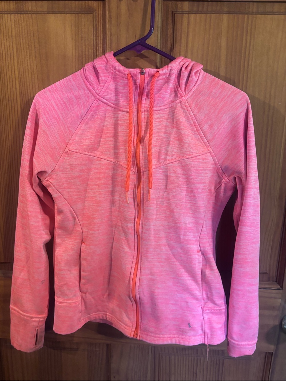 Danskin Pink Full-Zip Hooded Bomber Jacket